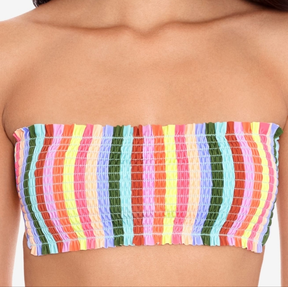 Salt + Cove Multicolored Bandeau Bikini Top